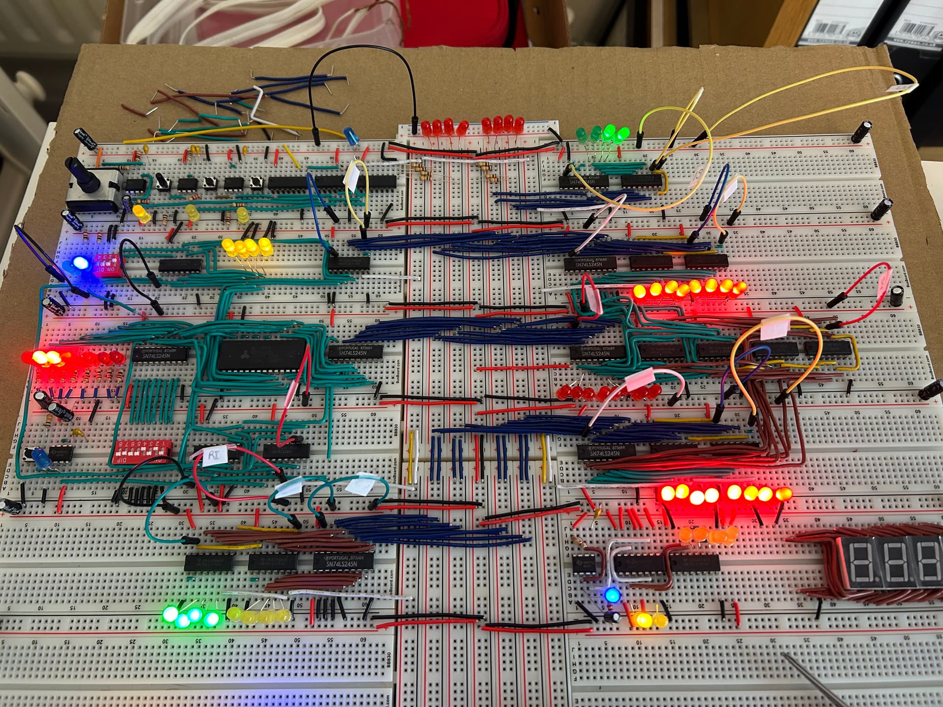 8-bit breadboard computer - detailed view